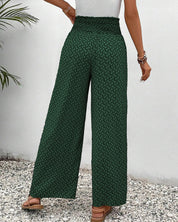 Magdalene - Women's Geometric Print Wide-Leg Trousers