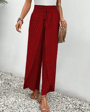 Magdalene - Women's Geometric Print Wide-Leg Trousers