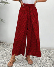 Magdalene - Women's Geometric Print Wide-Leg Trousers