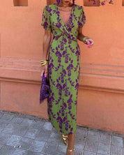 Irie – Elegant Floral Dress Green