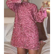 Antonette Sequin Celebration Dress Pink