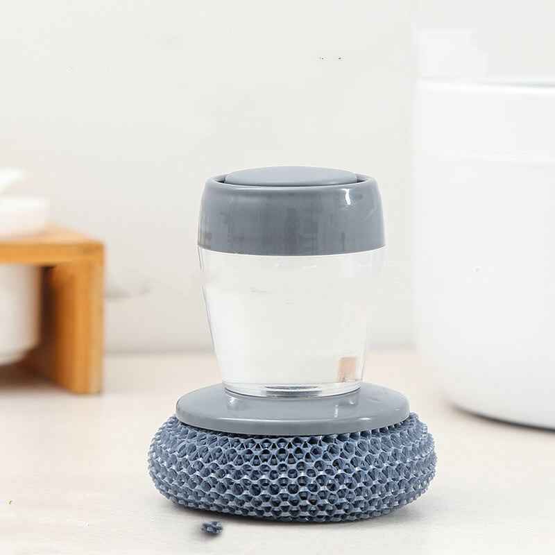 Kitchen Palm Brush – Push-Type Soap Dispenser Scrubber & Cleaner B6PCS