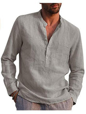 Gunther V-Neck Long Sleeve Shirt Gray