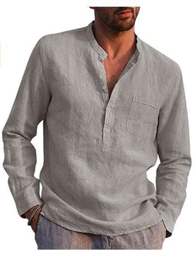 Gunther V-Neck Long Sleeve Shirt Gray