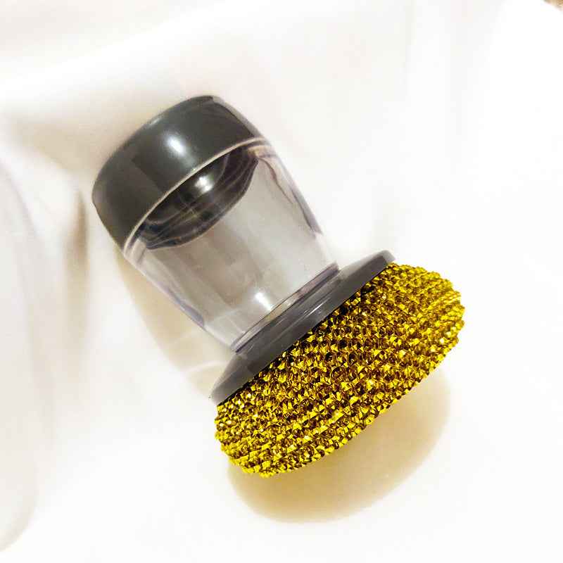 Kitchen Palm Brush – Push-Type Soap Dispenser Scrubber & Cleaner B gold
