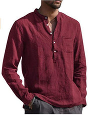 Gunther V-Neck Long Sleeve Shirt Wine red