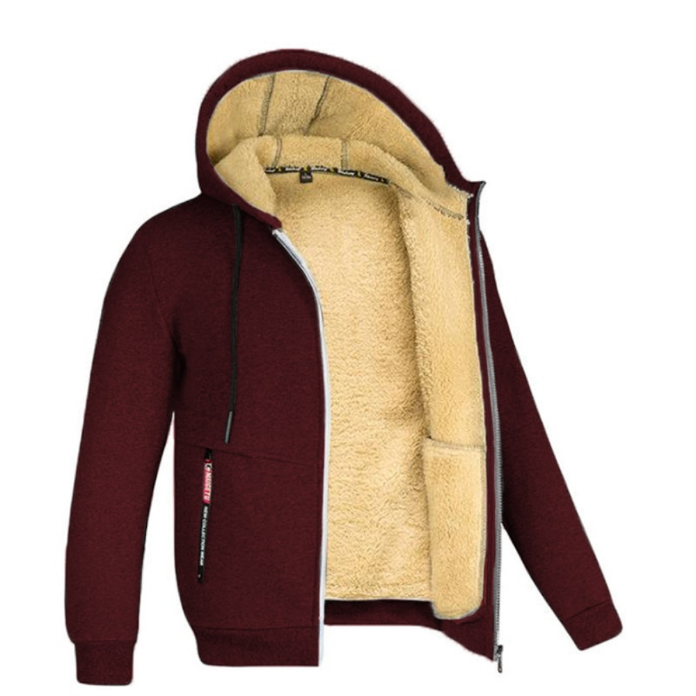 Kristoffer - Cozy and Warm Men's Jacket Dark Red