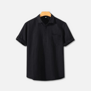 Lars Short Sleeve Shirt Featuring Chest Pocket Black