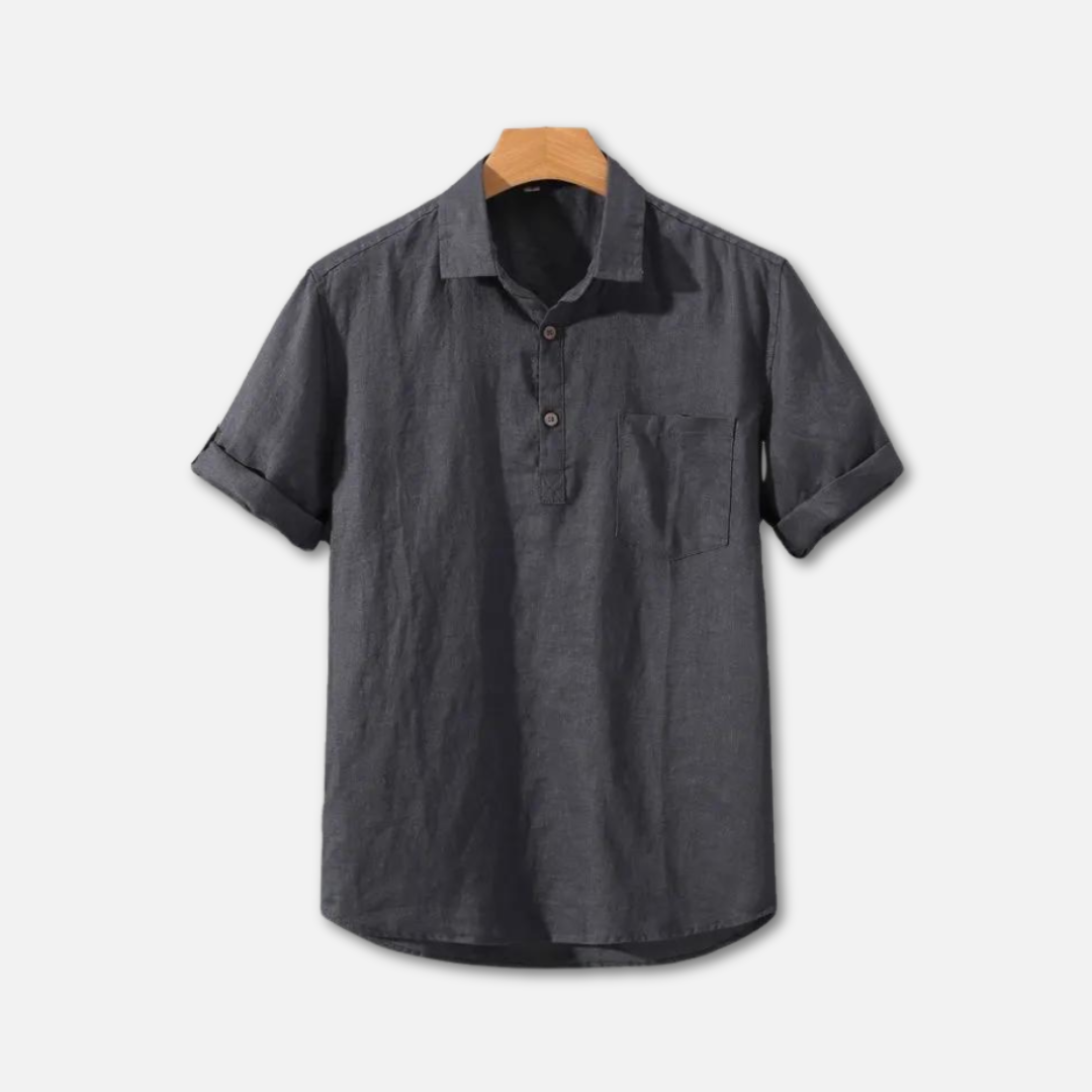 Lars Short Sleeve Shirt Featuring Chest Pocket Grey