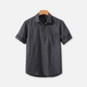 Lars Short Sleeve Shirt Featuring Chest Pocket Grey