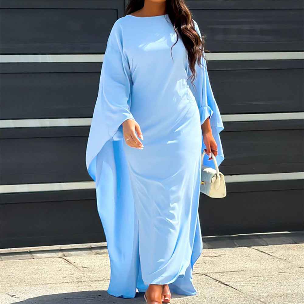 Marleen Cape Maxi Dress for Effortless Elegance and Style Light Blue