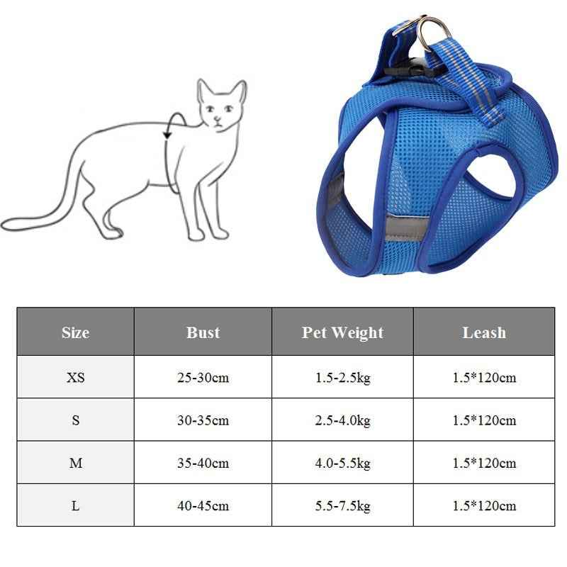 Anti-Strike Cat Harness - Sandwich Mesh Walker for All Cats
