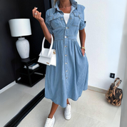 Rebekka Mid-Length Denim Dress