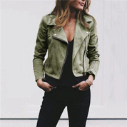 Mathilde - Chic Leather Jacket Green