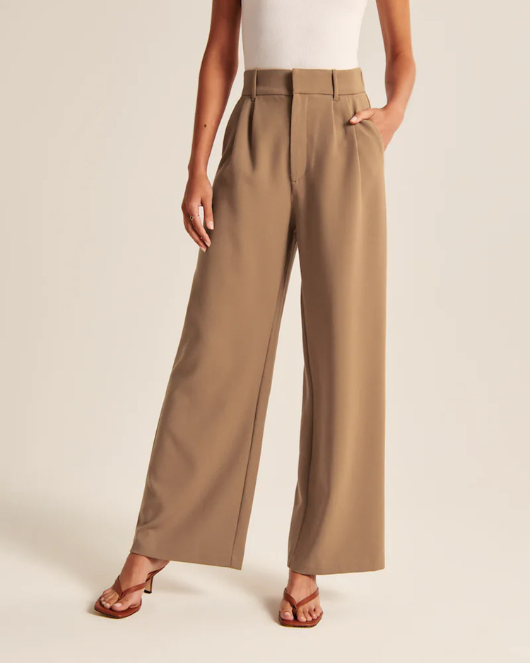 Charmaine Wide-Leg Office Trousers Bronze