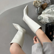 Rosette - Pointed Toe Knee-High Boots