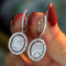 White Gold Plated Oval Earrings – Elegant Geometric Copper Earrings for Women | Familyfinds E1582 White Gold Color
