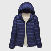 Lily - Ultra-Light Quilted Jacket Dark Blue Hood