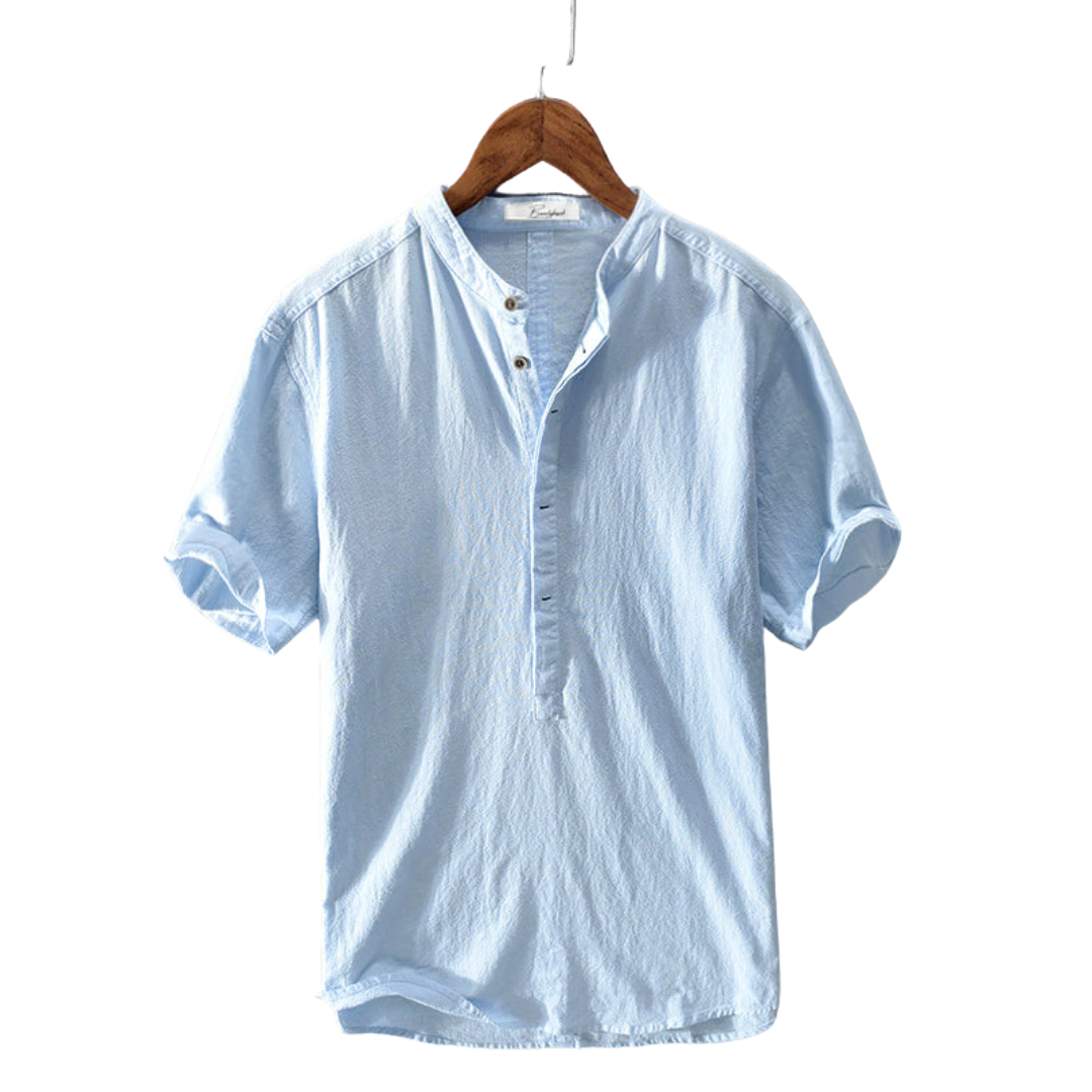Marcel Stand-Up Collar Shirt Light Blue