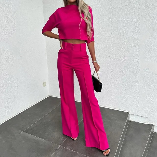 Merida Autumn Trouser Set - Stylish and Comfortable Fall Outfit Fuchsia