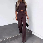 Merida Autumn Trouser Set - Stylish and Comfortable Fall Outfit Brown