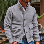 Nils - Stylish Stand-Up Collar Jacket Grey