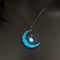 Glowing Pendant Necklace – Luminous Silver Chain Jewelry for Women Light blue