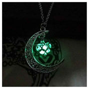 Glowing Pendant Necklace – Luminous Silver Chain Jewelry for Women yellow green