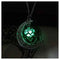 Glowing Pendant Necklace – Luminous Silver Chain Jewelry for Women yellow green