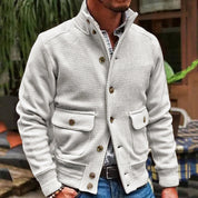 Nils - Stylish Stand-Up Collar Jacket White