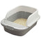 Semi-Enclosed Cat Litter Box - Deodorant Excrement Basin for Kittens and Adult Cats Grey S
