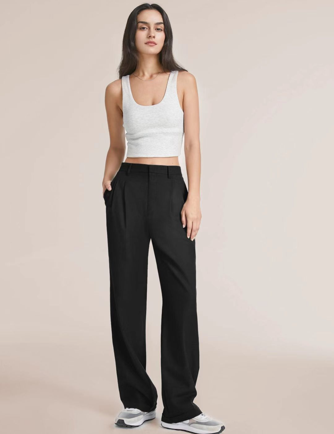 Charmaine Wide-Leg Office Trousers Black