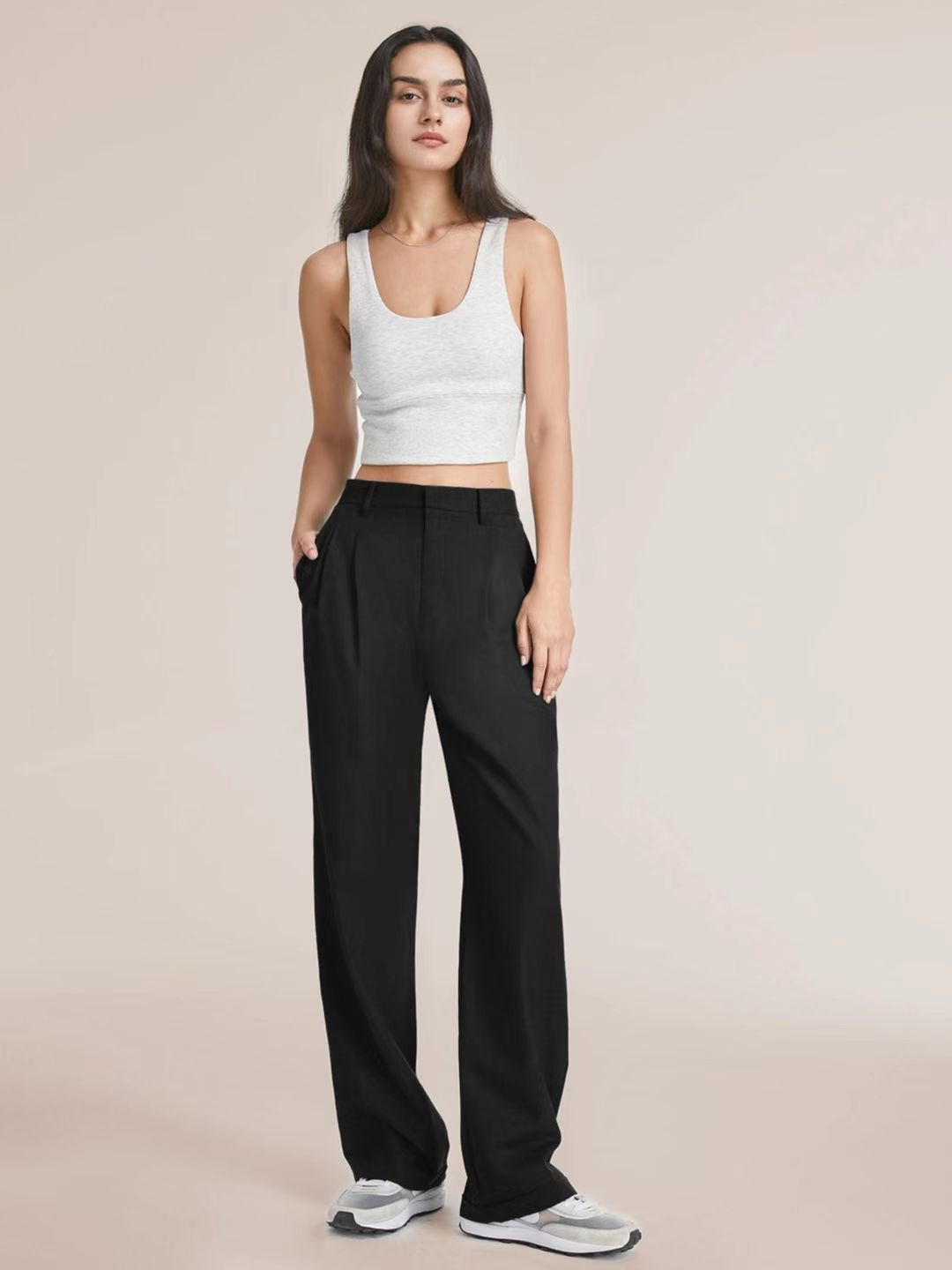 Charmaine Wide-Leg Office Trousers Black