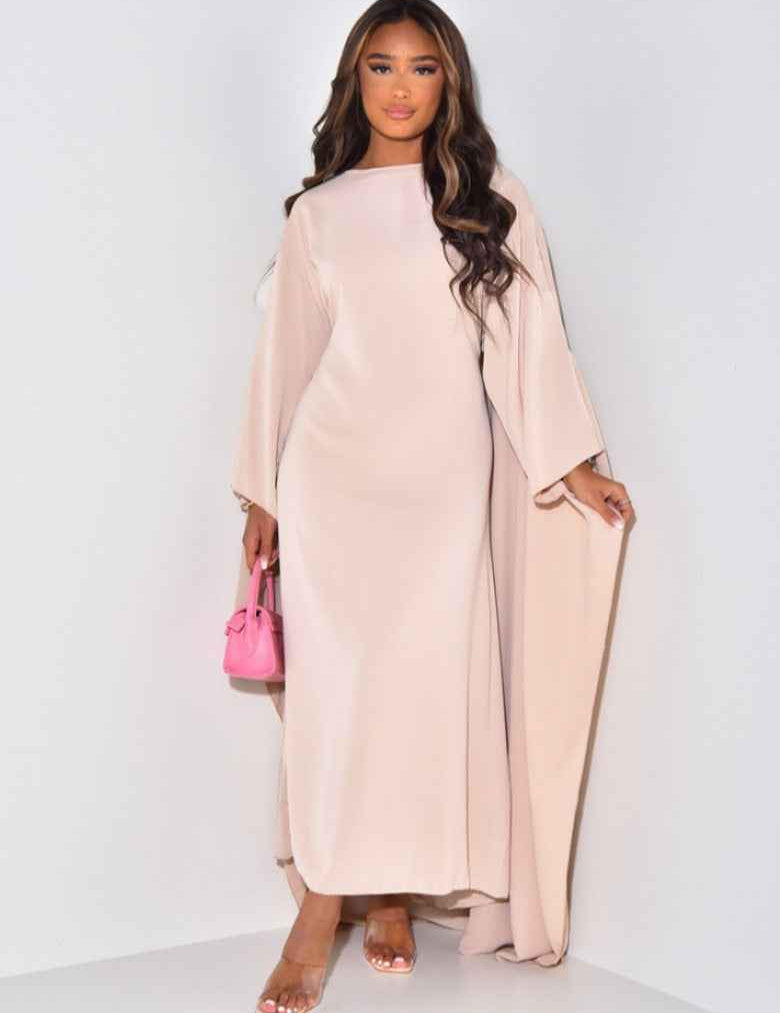 Marleen Cape Maxi Dress for Effortless Elegance and Style Cream