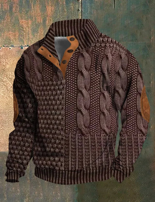 NOVA – PATTERNED COZY KNIT SWEATER FOR MEN