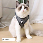 Anti-Strike Cat Harness - Sandwich Mesh Walker for All Cats Grey
