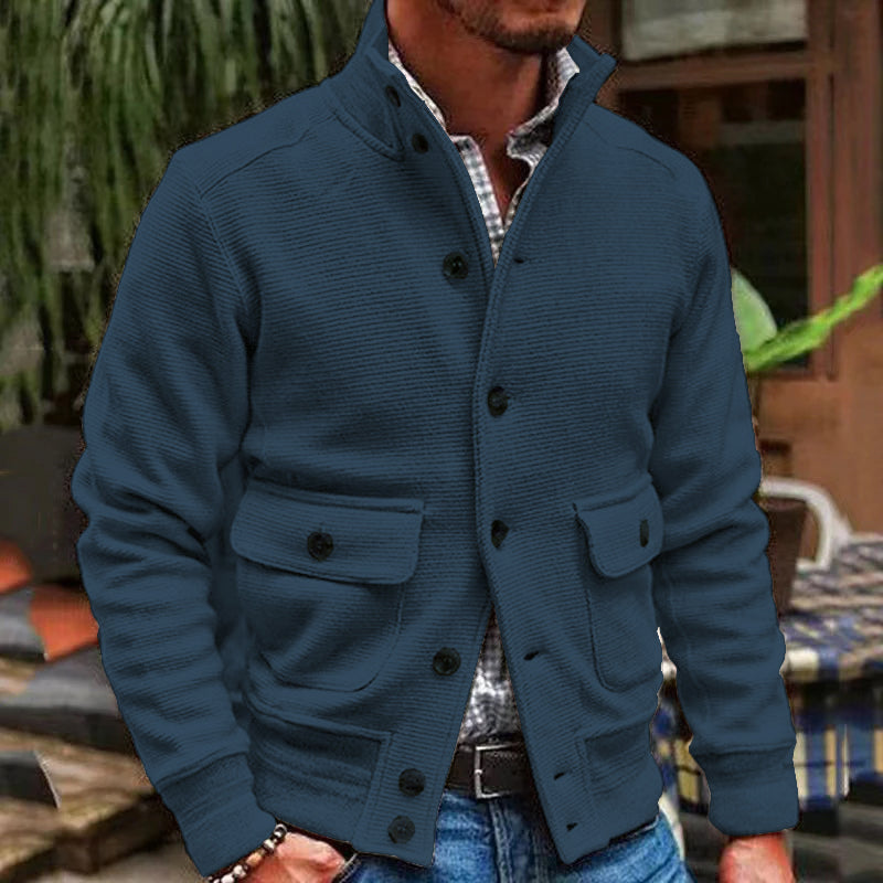 Nils - Stylish Stand-Up Collar Jacket Royal Blue