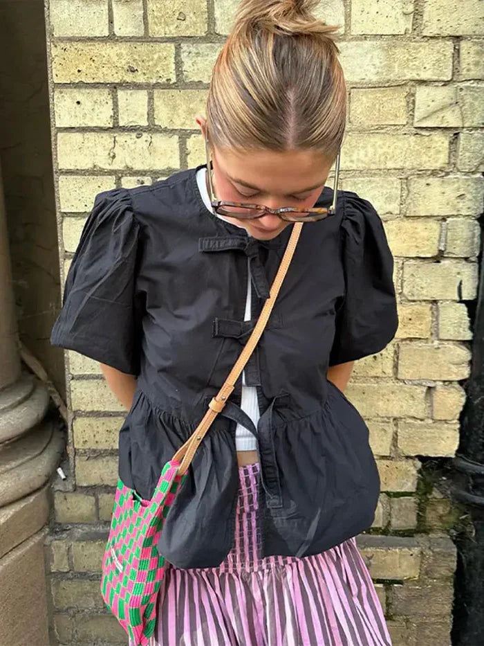 Harriett - Elegant Baggy Fit Peplum Blouse