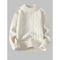 Lonnie Knitted Cable Knit Sweater Cable Knit Pattern White