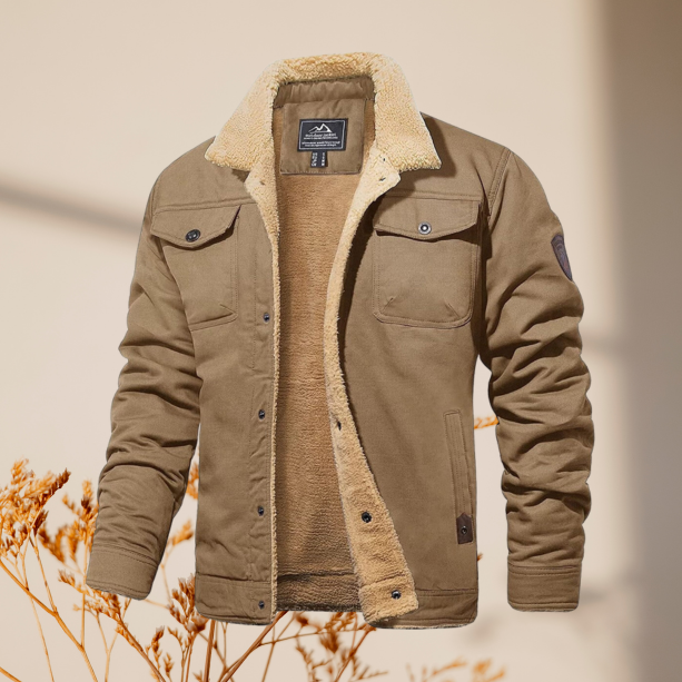 Dan Fleece-Lined Jacket Khaki