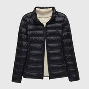 Lily - Ultra-Light Quilted Jacket Black Stand Collar