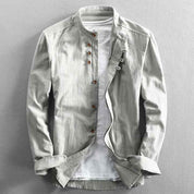 Mads Japan Style Shirt Breathable Linen Cotton Minimalist Wear Grey