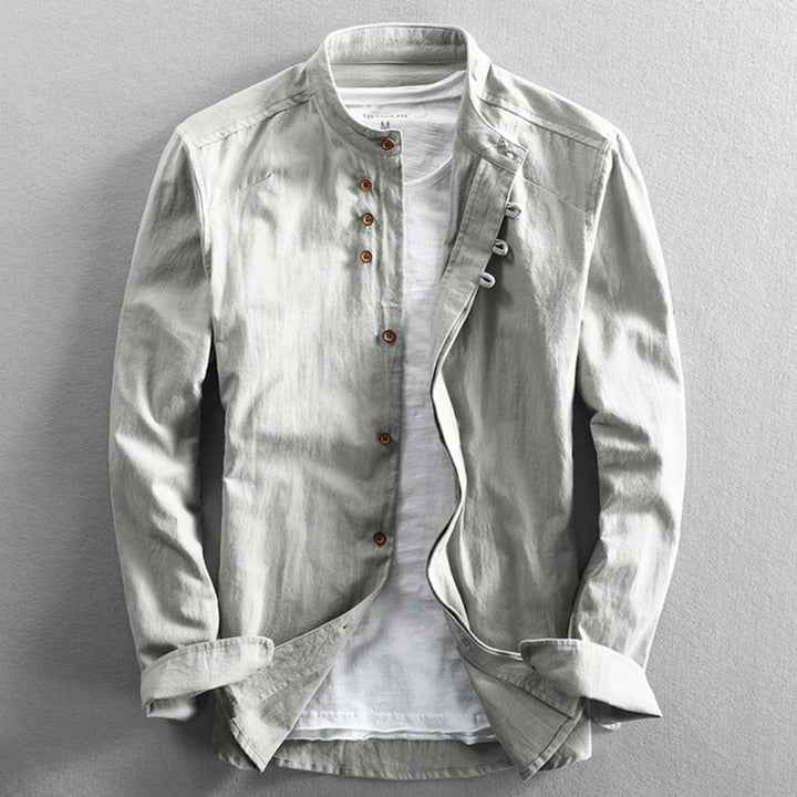 Mads Japan Style Shirt Breathable Linen Cotton Minimalist Wear Grey