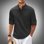 KORA – TEXTURED HENLEY COLLAR WAFFLE SHIRT