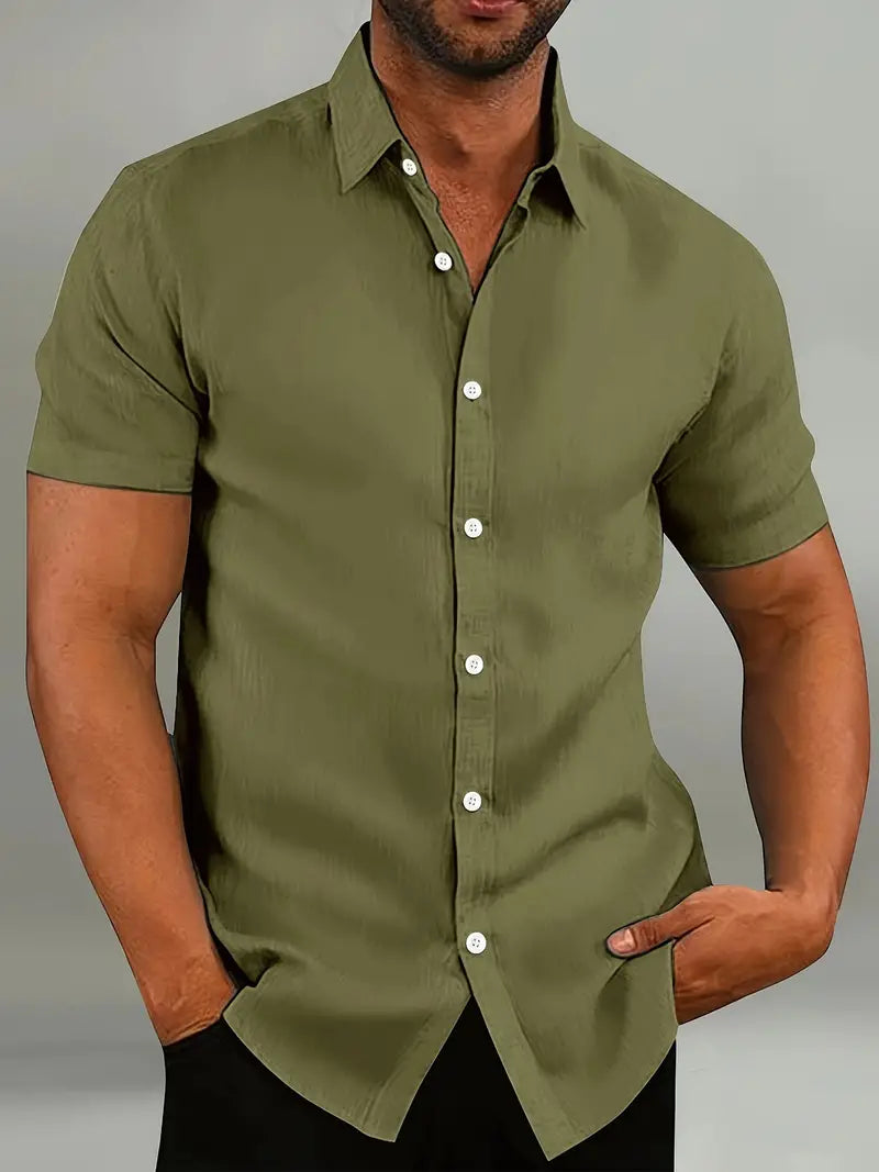 Fritz Short Sleeve Button-Up Shirt Army green