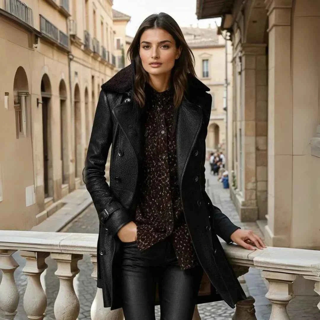 Lena – Classic Leather Coat