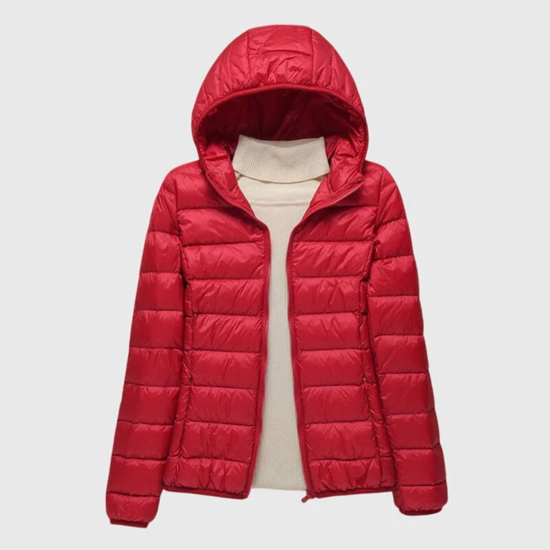 Lily - Ultra-Light Quilted Jacket Red Hood