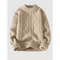 Lonnie Knitted Cable Knit Sweater Cable Knit Pattern Khaki