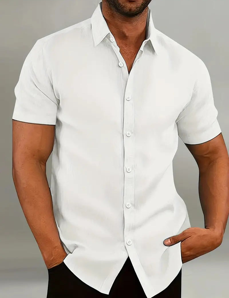 Fritz Short Sleeve Button-Up Shirt White
