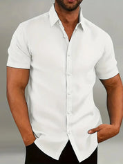 Fritz Short Sleeve Button-Up Shirt White